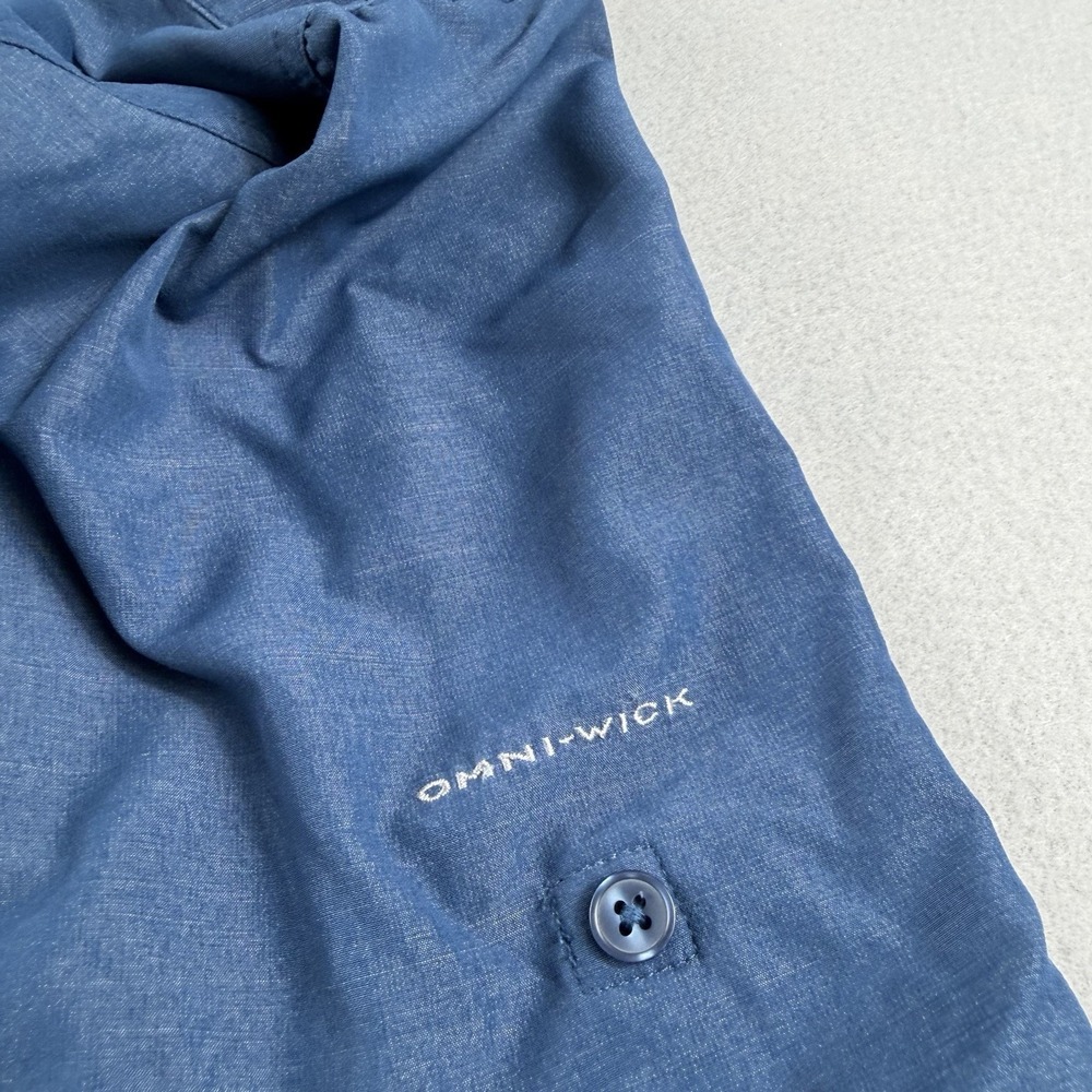 Columbia PFG Omni Wick Fishing Shirt Mens XXL Blue Long Sleeve Vented Nylon - Picture 10 of 12